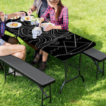Black And White Aquarius Sign Print Picnic Table Cover