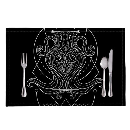 Black And White Aquarius Sign Print Placemat