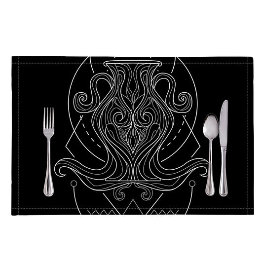 Black And White Aquarius Sign Print Placemat