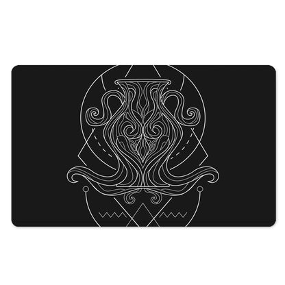 Black And White Aquarius Sign Print Polyester Doormat