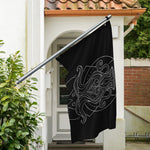 Black And White Aquarius Sign Print Polyester Flag