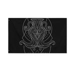 Black And White Aquarius Sign Print Polyester Flag