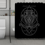 Black And White Aquarius Sign Print Polyester Shower Curtain