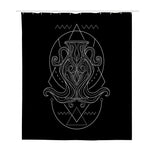 Black And White Aquarius Sign Print Polyester Shower Curtain