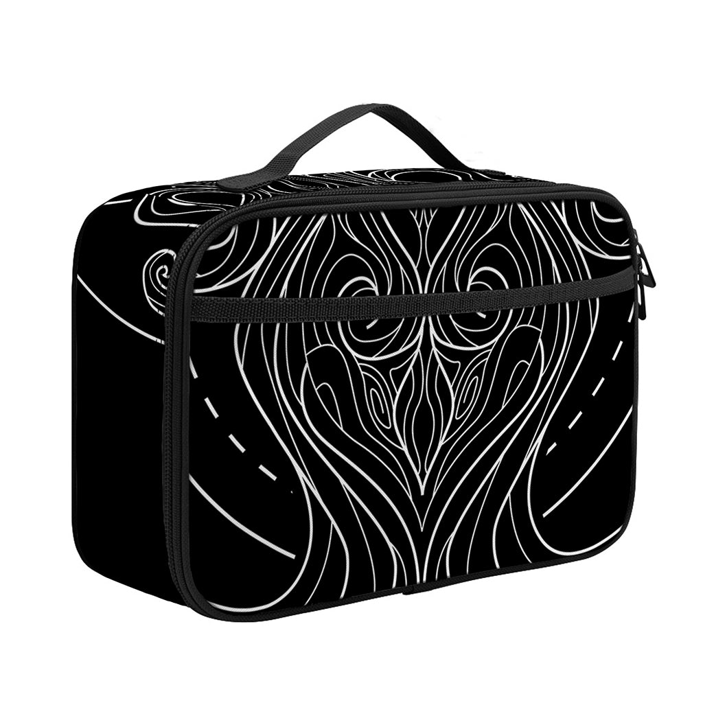 Black And White Aquarius Sign Print Portable Lunch Bag