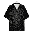 Black And White Aquarius Sign Print Rayon Hawaiian Shirt