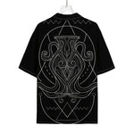 Black And White Aquarius Sign Print Rayon Hawaiian Shirt