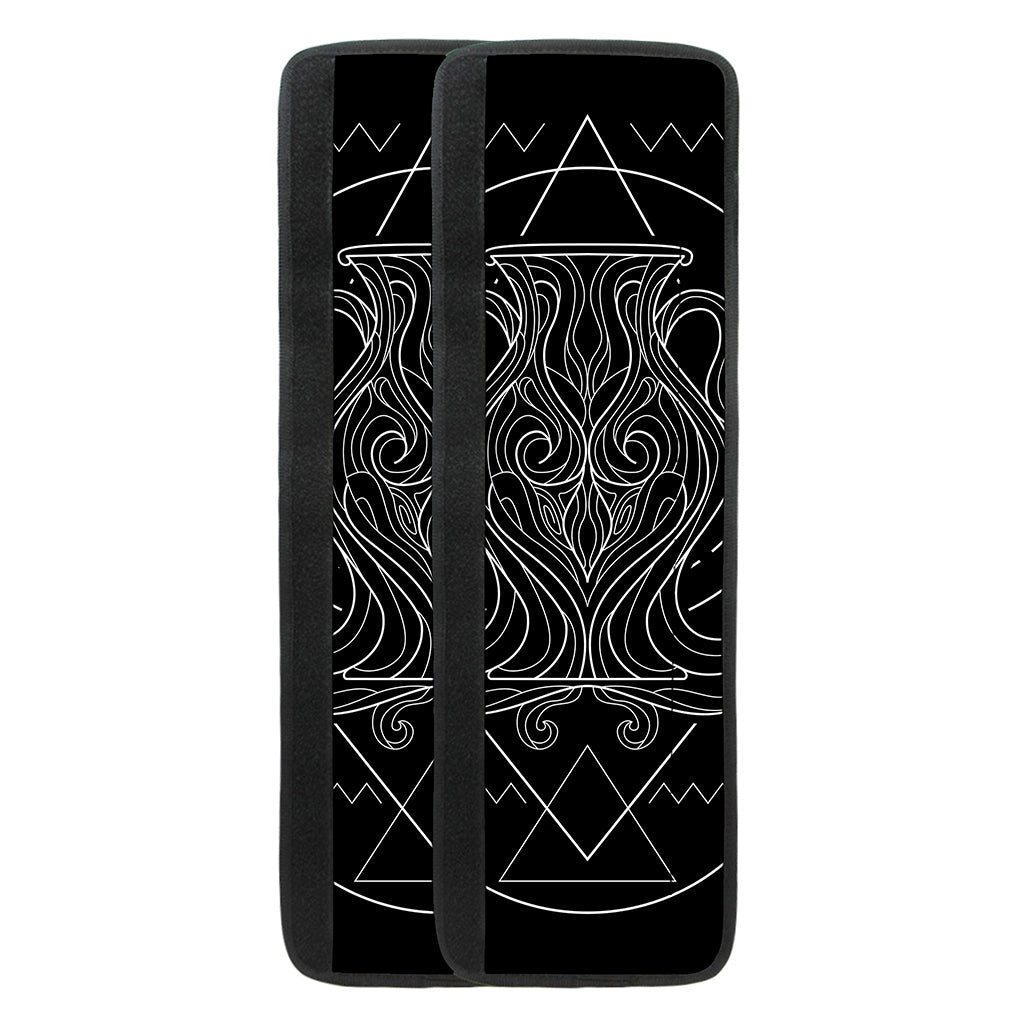 Black And White Aquarius Sign Print Refrigerator Handle Covers
