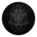 Black And White Aquarius Sign Print Round Blanket