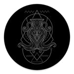 Black And White Aquarius Sign Print Round Floor Mat