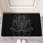 Black And White Aquarius Sign Print Rubber Doormat