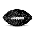 Black And White Aquarius Sign Print Rugby Ball