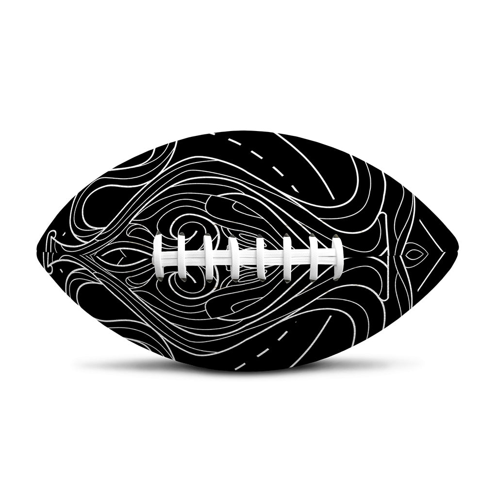 Black And White Aquarius Sign Print Rugby Ball