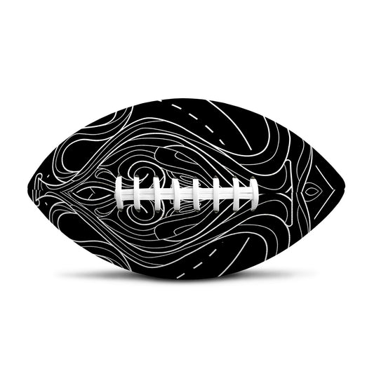 Black And White Aquarius Sign Print Rugby Ball