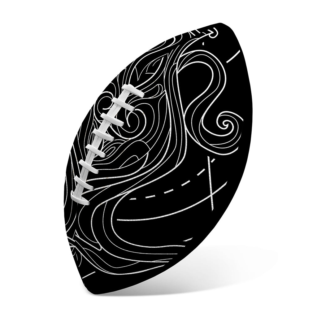 Black And White Aquarius Sign Print Rugby Ball