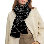 Black And White Aquarius Sign Print Scarf