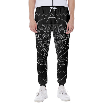 Black And White Aquarius Sign Print Scuba Joggers