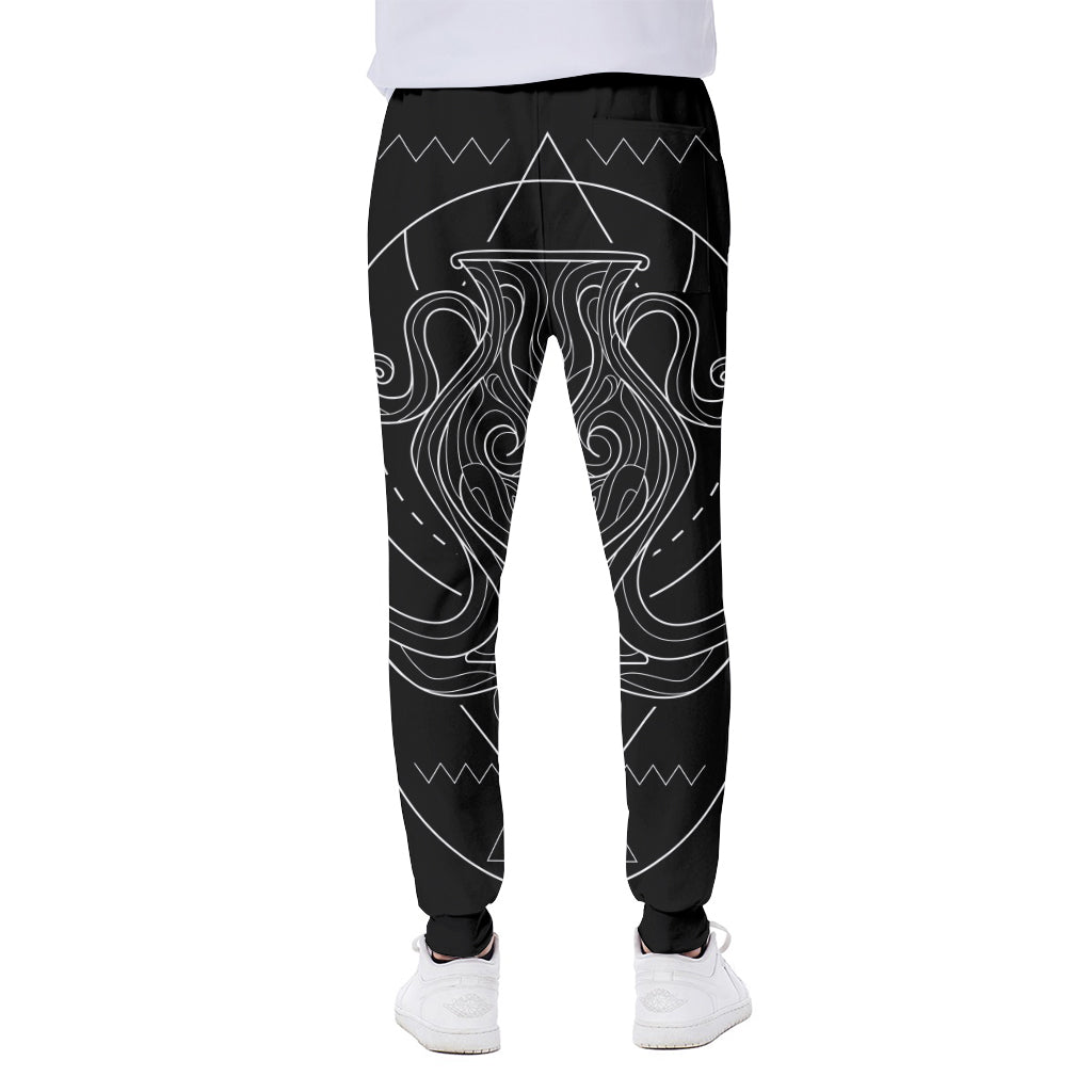 Black And White Aquarius Sign Print Scuba Joggers