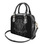 Black And White Aquarius Sign Print Shoulder Handbag