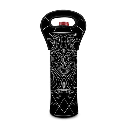 Black And White Aquarius Sign Print Single Neoprene Wine Tote