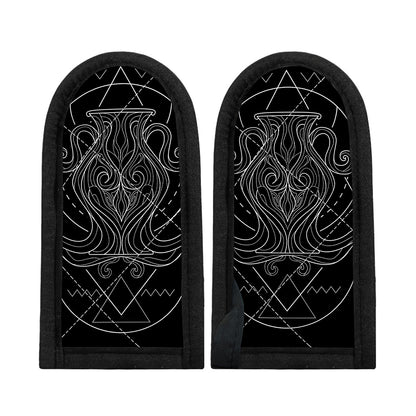 Black And White Aquarius Sign Print Skillet Handle Cover