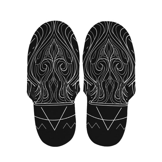 Black And White Aquarius Sign Print Slippers