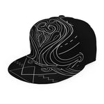 Black And White Aquarius Sign Print Snapback Cap