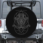 Black And White Aquarius Sign Print Tire Cover