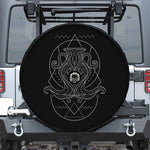 Black And White Aquarius Sign Print Tire Cover With Camera Hole