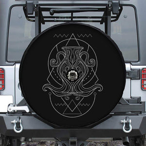 Black And White Aquarius Sign Print Tire Cover With Camera Hole