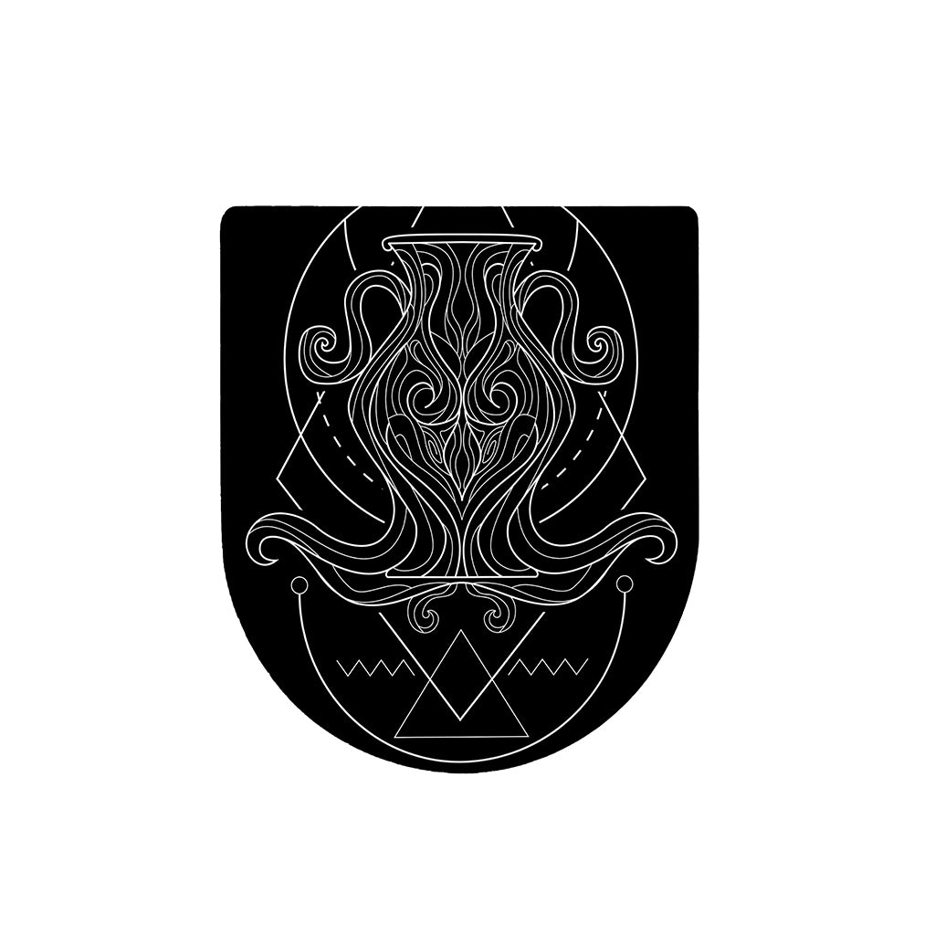 Black And White Aquarius Sign Print Toilet Lid Cover