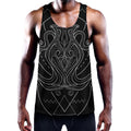 Black And White Aquarius Sign Print Men's Workout Tank Top