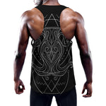 Black And White Aquarius Sign Print Training Tank Top