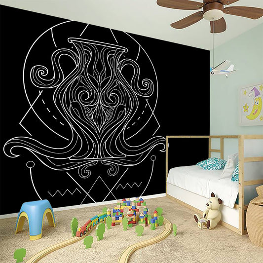 Black And White Aquarius Sign Print Wall Sticker