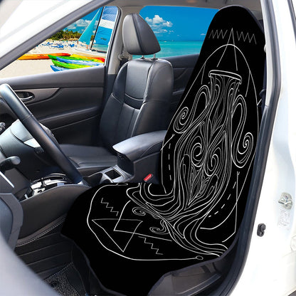 Black And White Aquarius Sign Print Waterproof Car Seat Cover