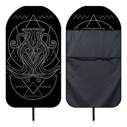 Black And White Aquarius Sign Print Waterproof Car Seat Cover