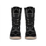 Black And White Aquarius Sign Print Winter Boots