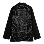 Black And White Aquarius Sign Print Women's Blazer