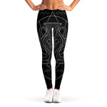 Black And White Aquarius Sign Print Women's Leggings