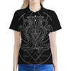 Black And White Aquarius Sign Print Women's Polo Shirt