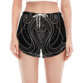 Black And White Aquarius Sign Print Women's Split Running Shorts
