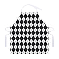 Black And White Argyle Pattern Print Adjustable Apron