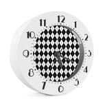 Black And White Argyle Pattern Print Alarm Clock