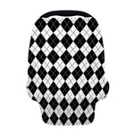 Black And White Argyle Pattern Print Baby Seat Cover