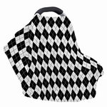 Black And White Argyle Pattern Print Baby Seat Cover