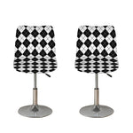 Black And White Argyle Pattern Print Bar Stool Covers