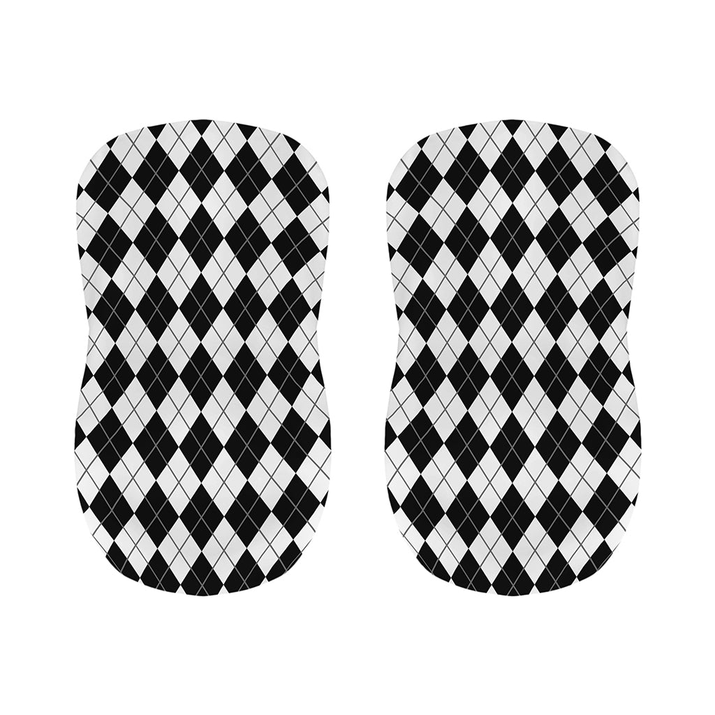 Black And White Argyle Pattern Print Bar Stool Covers