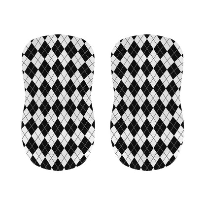 Black And White Argyle Pattern Print Bar Stool Covers