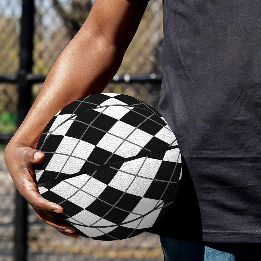 Black And White Argyle Pattern Print Basketball