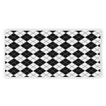 Black And White Argyle Pattern Print Beach Towel